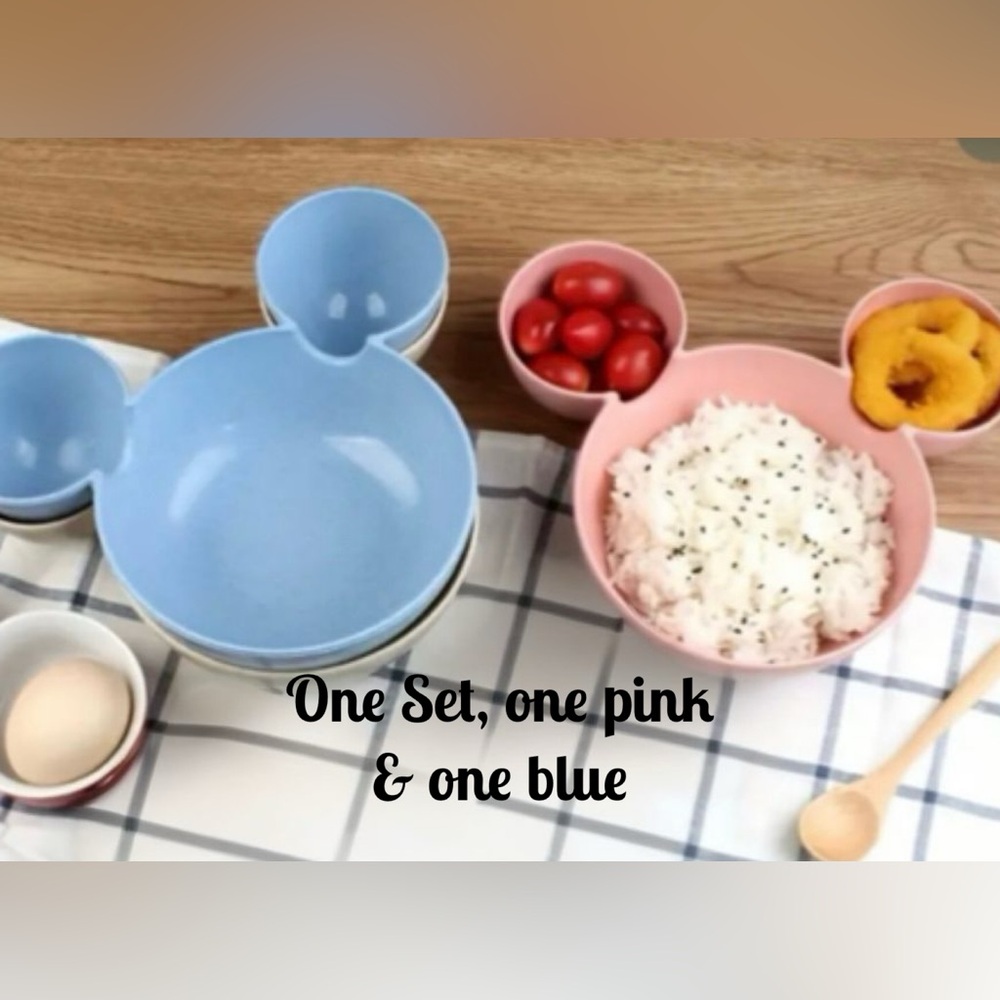 Disney Inspired Dishes, NWT, Set of Two Blue & Pink
